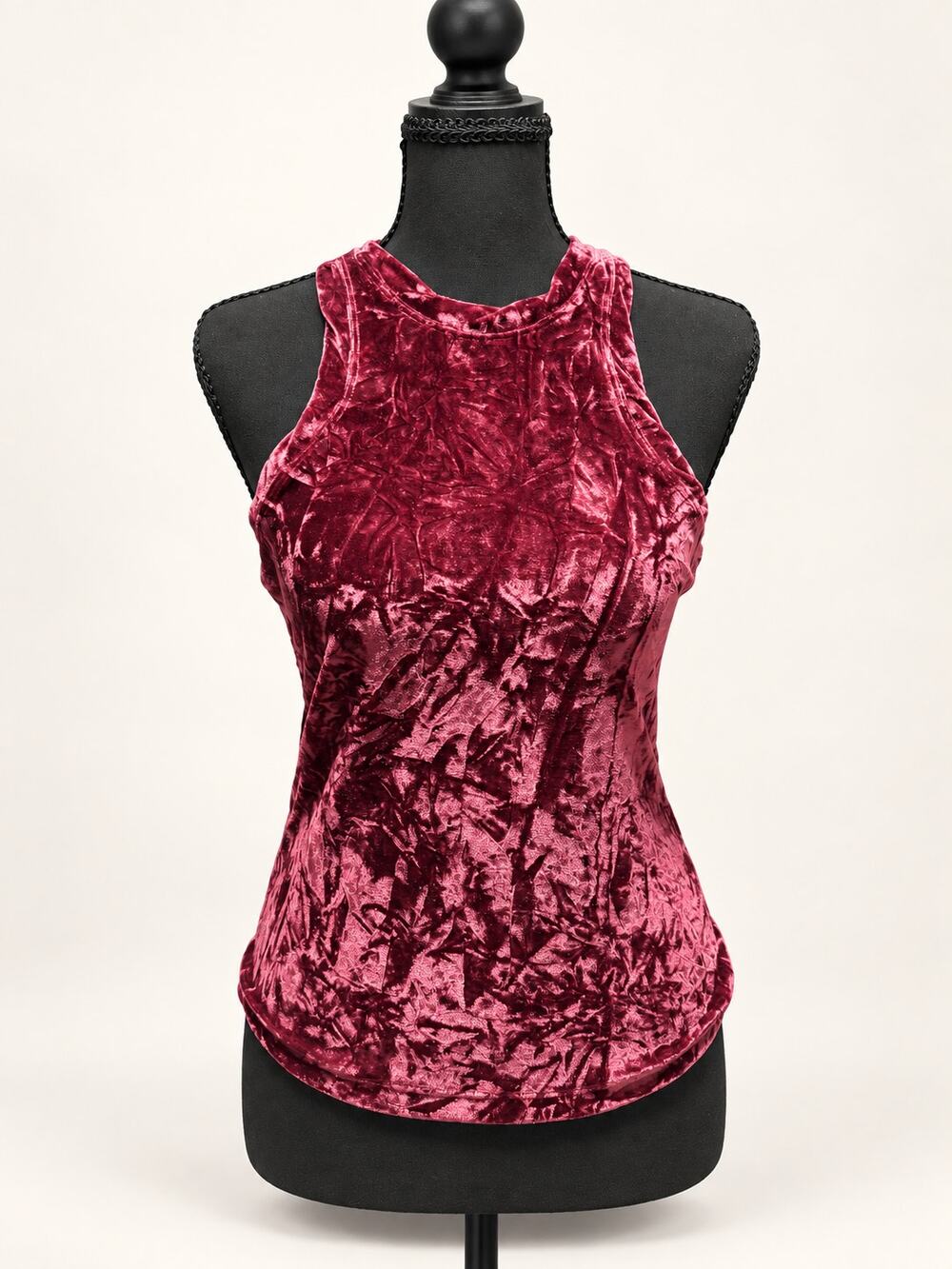 NWT Pilcro Anthropologie Raspberry Crushed Velvet Racerback Tank Top XS